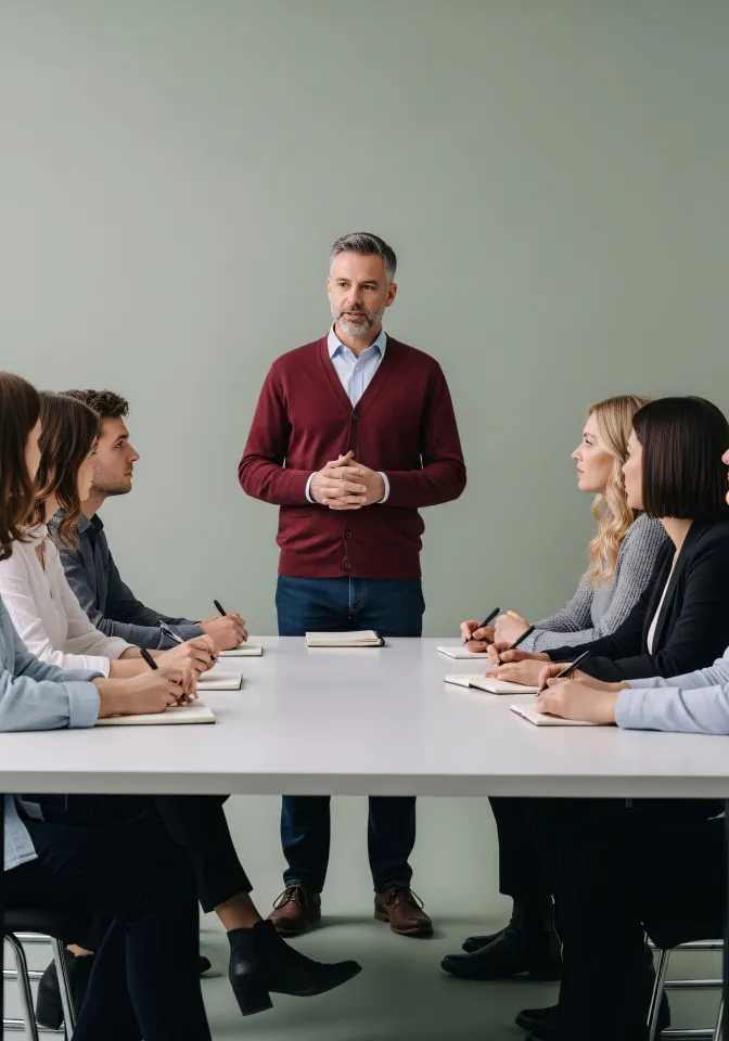 Coach durante sessione motivazionale